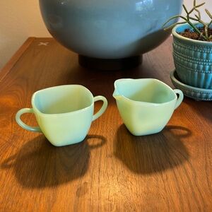 Fire King Jadeite “Charm” sugar and creamer